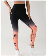 Tie Dye Yoga Leggings Seamless High Waist | Zohara Chicy Boutique orange L
