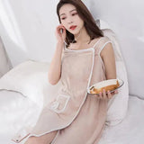 Women Chest Wearable Bath Towel | Elowen Chicy Boutique Khaki-1PC