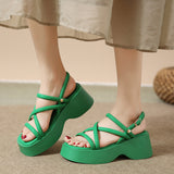 Roman Sandals Platform Cross Strap Sandals | Magnolia 0 Chicy Boutique