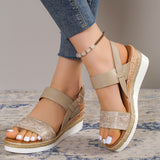 Wedge Round Toe Wide Strap Sandals | Oak 0 Chicy Boutique