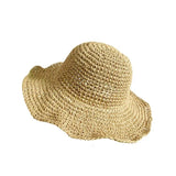 Brown White Weaving Straw Hat | Camille Fibobus DropShipping khaki