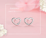 Silver Heart Hollow Diamond Earrings | Adriana 0 Fibobus DropShipping