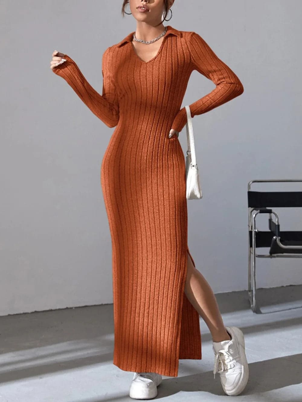 Chic Ribbed Knit Bodycon Dress | Ribella