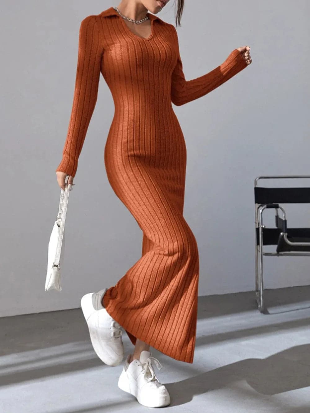 Chic Ribbed Knit Bodycon Dress | Ribella
