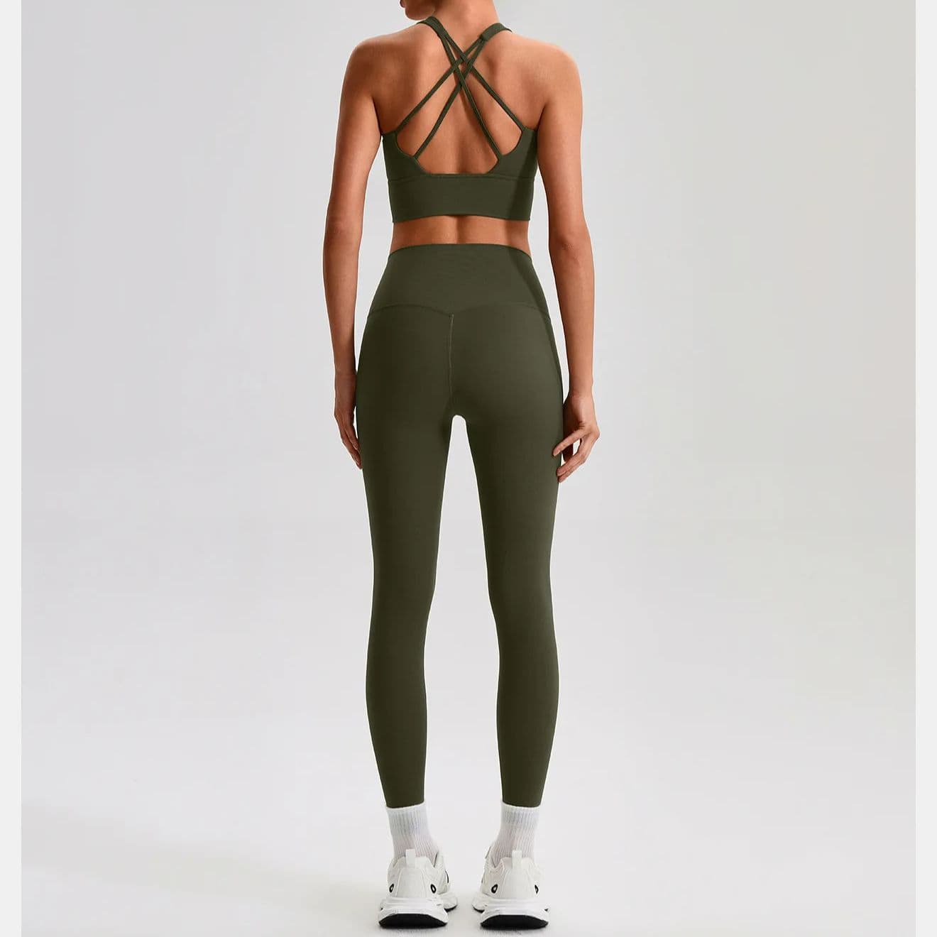 Ribbed Yoga & Gym 2-Piece Set in as shown