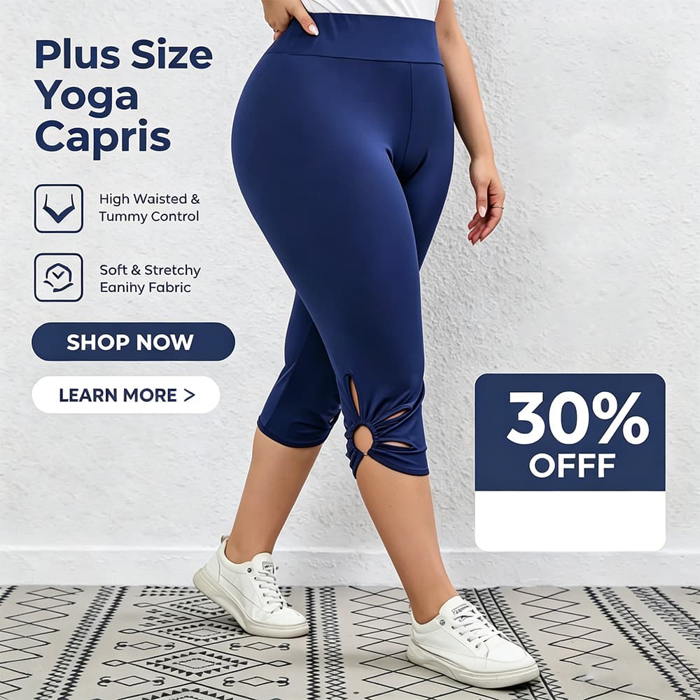Seamless Plus-Size Capri Leggings in as shown