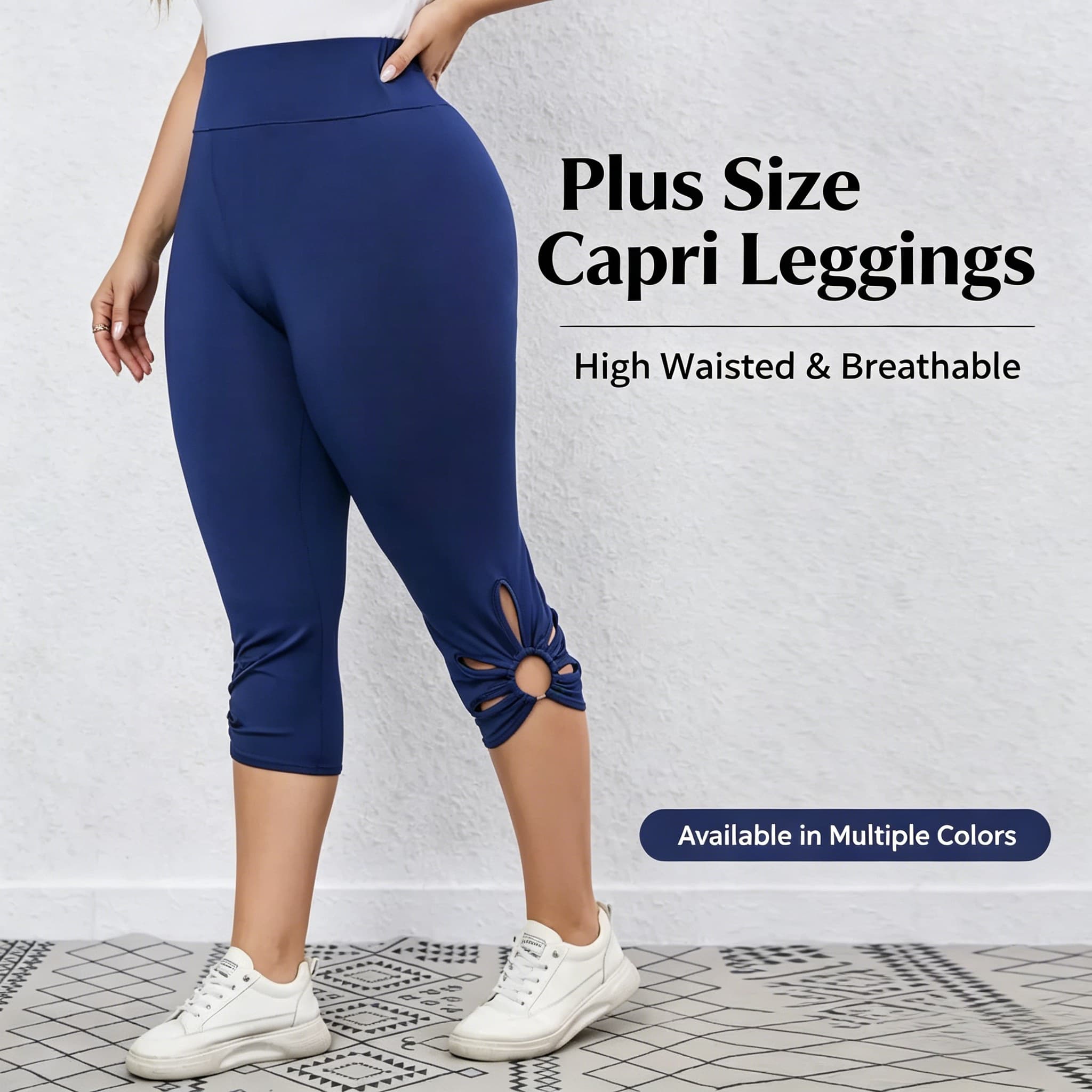Seamless Plus-Size Capri Leggings in as shown, photo 4 of 6