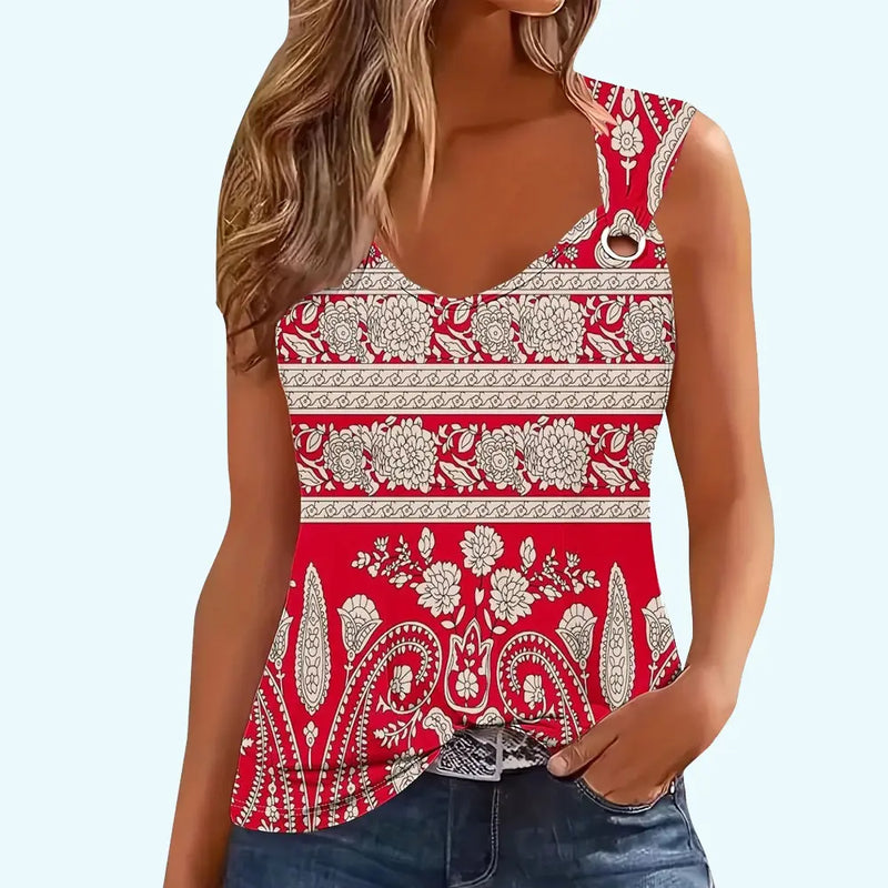 Neck Split Sleeve Women's Tank Top - Chicy Boutique