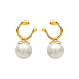 Gold-plated copper pearl earrings | Golda