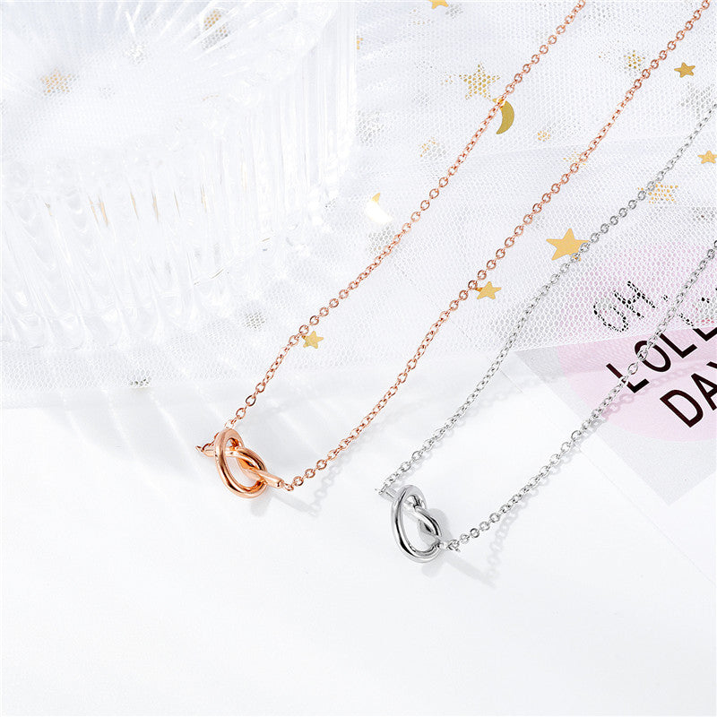 Stainless Steel Knotted Rose Gold-plated Necklace | Melissa