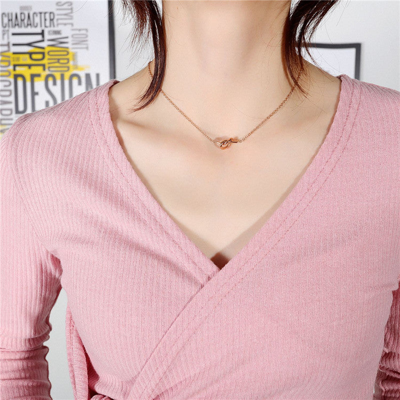 Stainless Steel Knotted Rose Gold-plated Necklace | Melissa