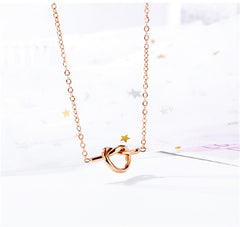 Stainless Steel Knotted Rose Gold-plated Necklace | Melissa