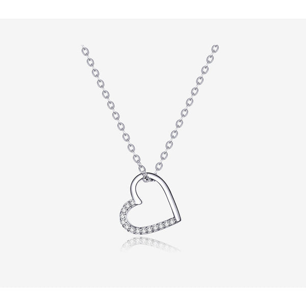 s925 Sterling Silver Hollow Heart-Shaped Necklace | Ira