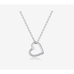 s925 Sterling Silver Hollow Heart-Shaped Necklace | Ira