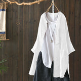 Cotton And Linen Tops, Retro Shirt - Chicy Boutique