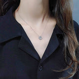 Frosty Metallic Pendant Contrasting Color Clavicle Chain | Mirit