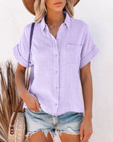 Lapel Button Button Shirts - Chicy Boutique