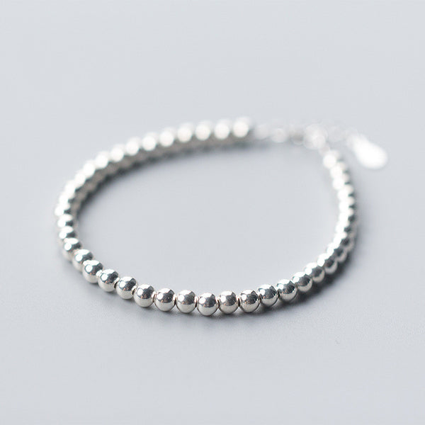 Retro Silver Ball Round Bead Bracelet | Darth