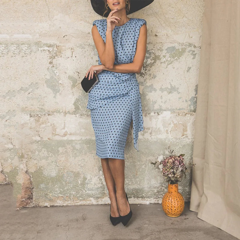 Polka Dot Ruched Dress | Polka