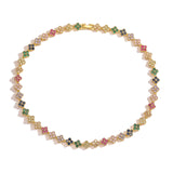 Colorful Crystals Flower Bracelet | Rainbow