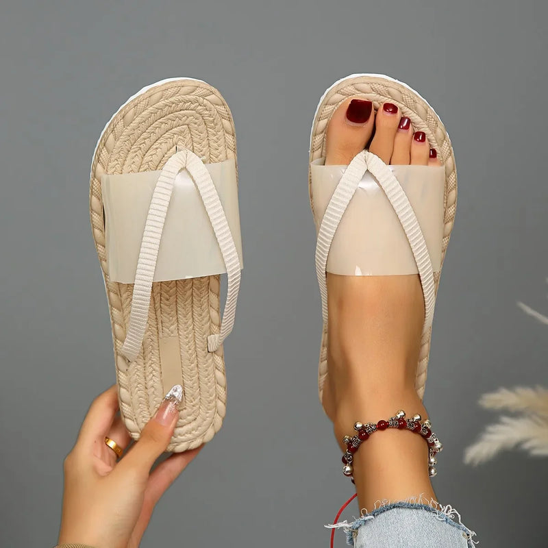 Cross Flat with A Word Beach Slippers | Secret