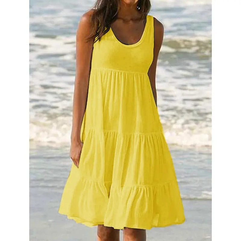 Sleeveless Ruffles Loose Beach Dress Women - Chicy Boutique