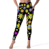 Retro Flower Leggings High Waist with pockets | LuxeLine