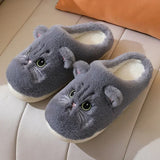 Fluffy Cat Slippers, Cozy Winter Plush Slides | Fluffcat