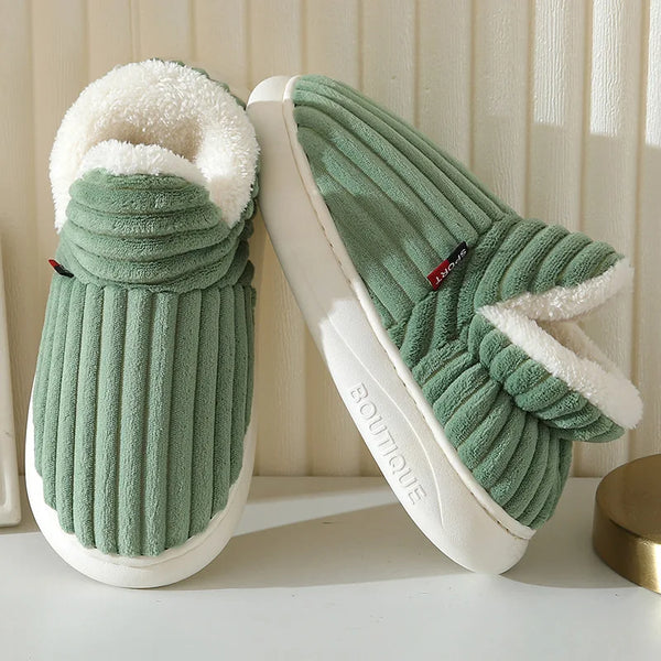 Women’s Winter Fur Slippers Cozy Plush Indoor Slides 👢 | FurEase