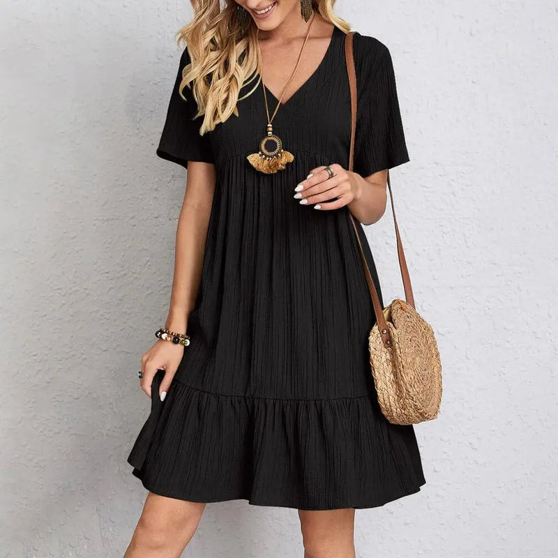 Womens Short Sleeve Mini Dress - Chicy Boutique