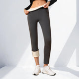 Women's winter fleece-lined high-waist skinny leggings | Lambora