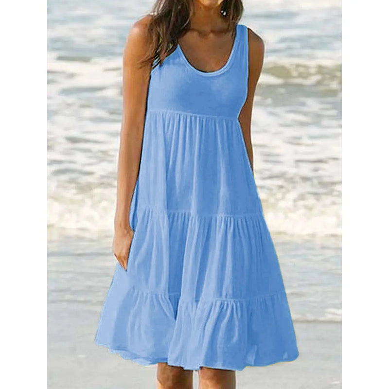 Sleeveless Ruffles Loose Beach Dress Women - Chicy Boutique