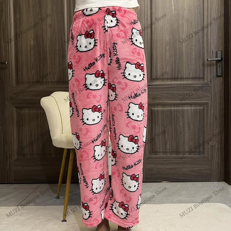 Hello Kitty Pants Women Pajama Coral Velvet - Chicy Boutique