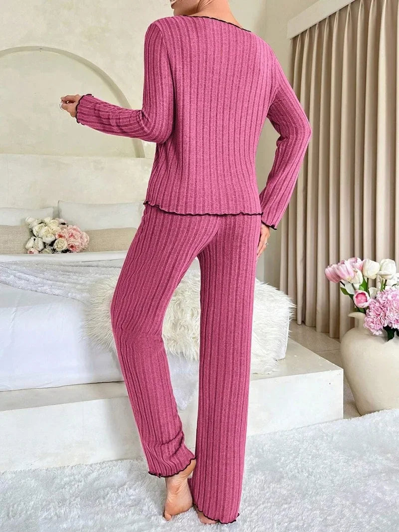 Women's Ribbed Autumn & Winter Pajama Set | CozyRib