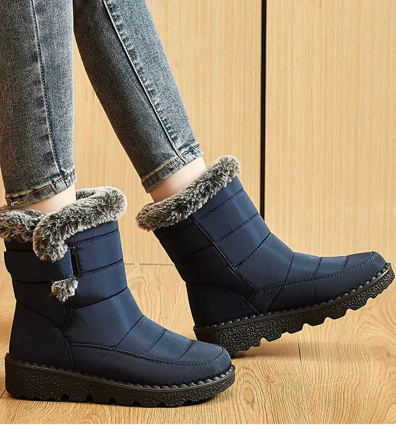 Winter Boots Waterproof, Fur-Lined, Ankle Low Heels | FrostGuard