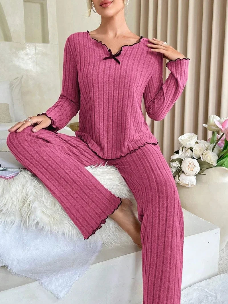 Women's Ribbed Autumn & Winter Pajama Set | CozyRib