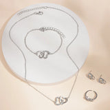 Heart Shaped Jewelry Sets Of Ring Earrings Necklace | Meshi