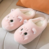 Fluffy Cat Slippers, Cozy Winter Plush Slides | Fluffcat