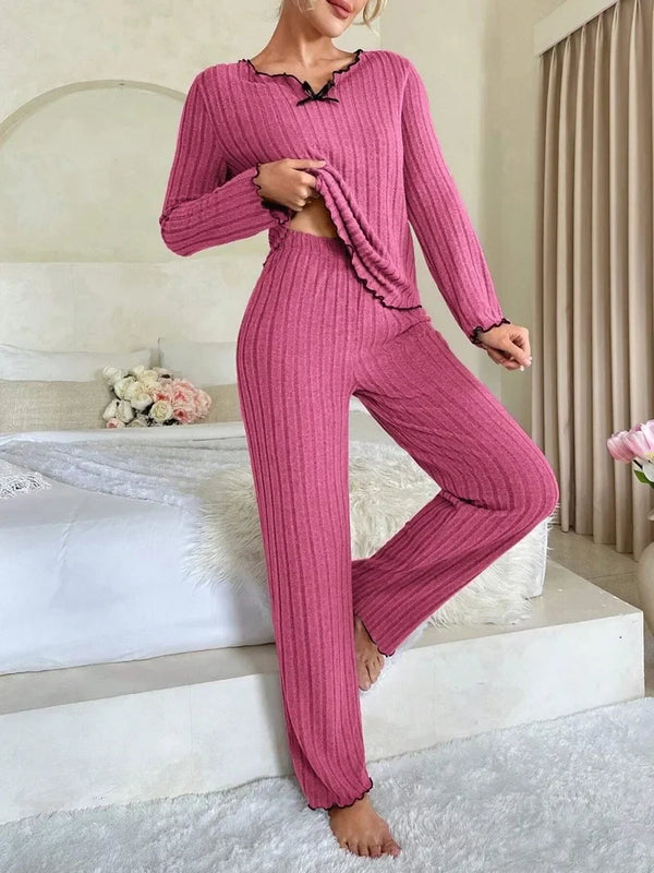 Women's Ribbed Autumn & Winter Pajama Set | CozyRib