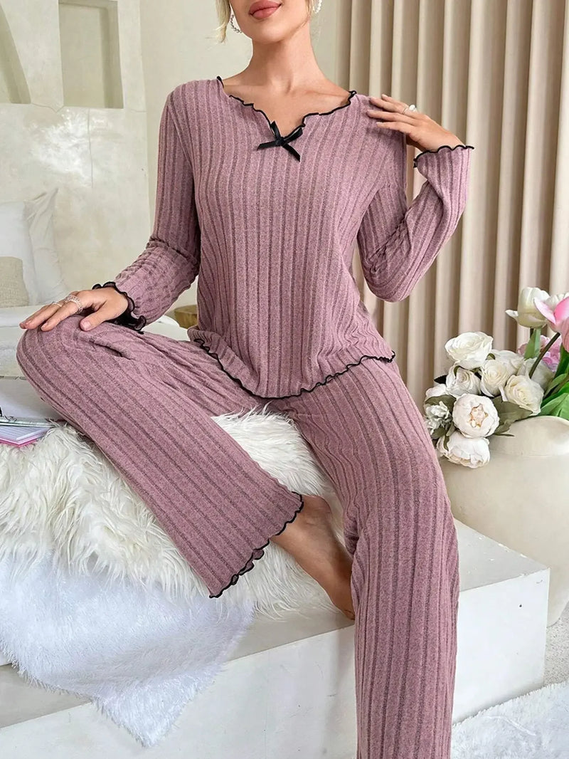 Women's Ribbed Autumn & Winter Pajama Set | CozyRib