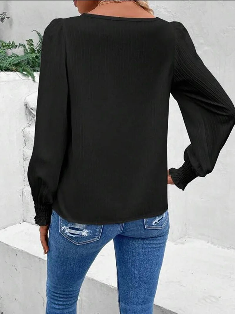 Elegant Long Sleeved Round Neck | Auburn