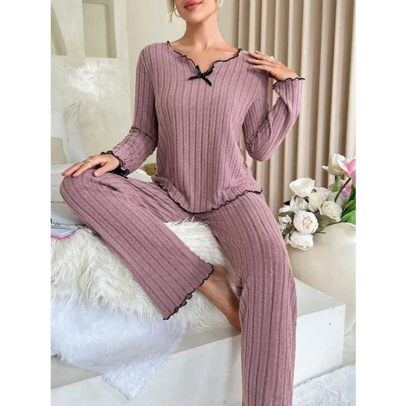 Women's Ribbed Autumn & Winter Pajama Set | CozyRib