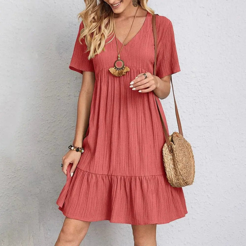 Womens Short Sleeve Mini Dress - Chicy Boutique