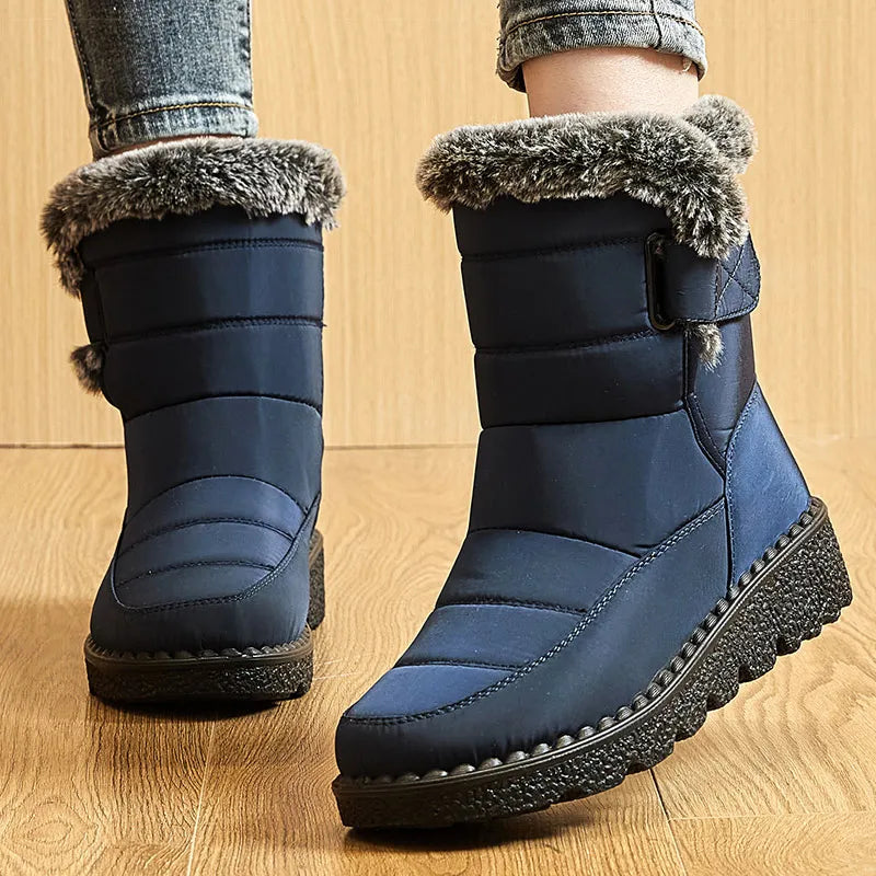 Winter Boots Waterproof, Fur-Lined, Ankle Low Heels | FrostGuard