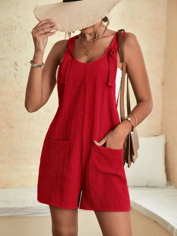 Tie Knot Strap Jumpsuits with Pockets | Serene