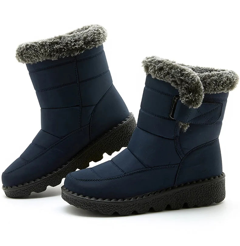 Winter Boots Waterproof, Fur-Lined, Ankle Low Heels | FrostGuard