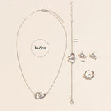 Heart Shaped Jewelry Sets Of Ring Earrings Necklace | Meshi