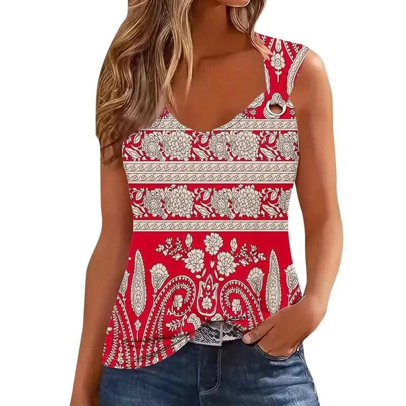 Neck Split Sleeve Women's Tank Top - Chicy Boutique