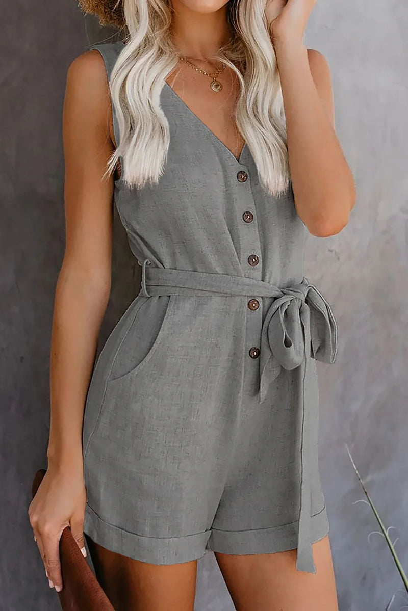 V-neck Monochromatic Jumpsuit | Grace