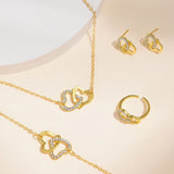 Heart Shaped Jewelry Sets Of Ring Earrings Necklace | Meshi